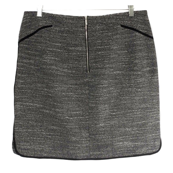 VINCE CAMUTO Black & White Tweed Rounded Hem Straight Pencil Skirt Size 12 - Picture 4 of 5